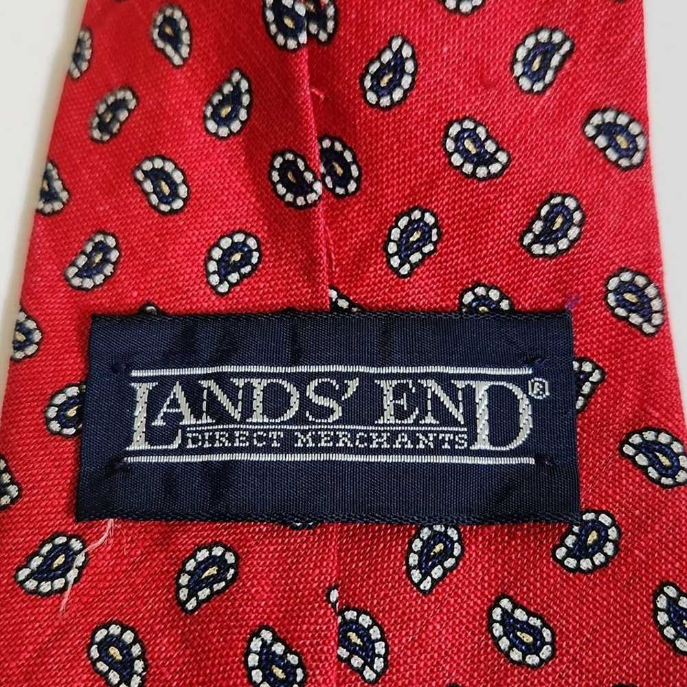 Lands End Men's Vintage Red Paisley Hand Sewn In … - image 4