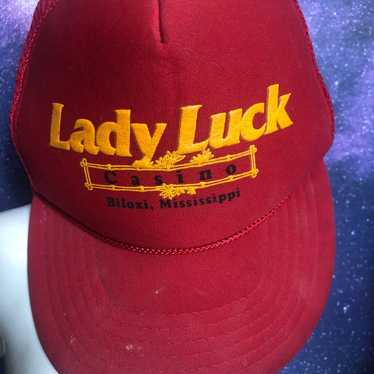 Vintage Lady Luck Casino Trucker Hat