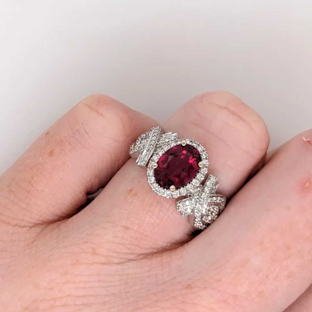 1.2ct Rubellite Tourmaline Ring w Earth Mined Dia… - image 2