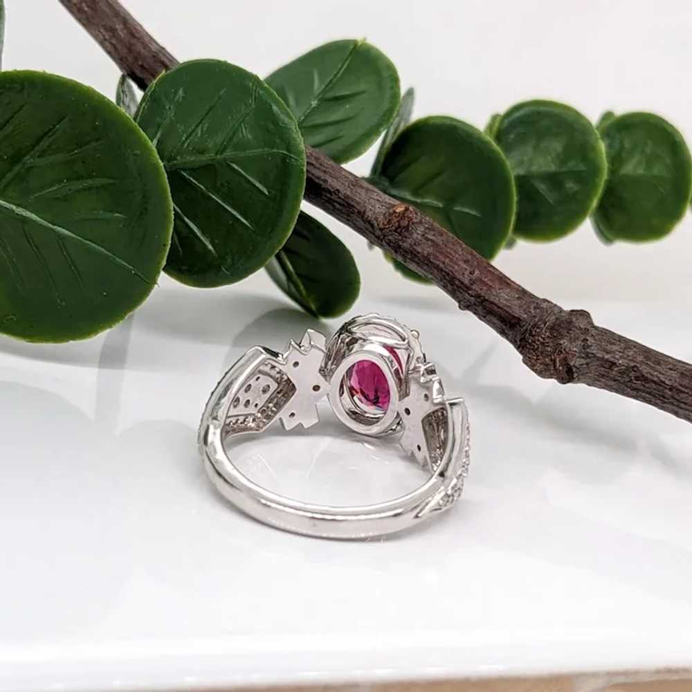 1.2ct Rubellite Tourmaline Ring w Earth Mined Dia… - image 5