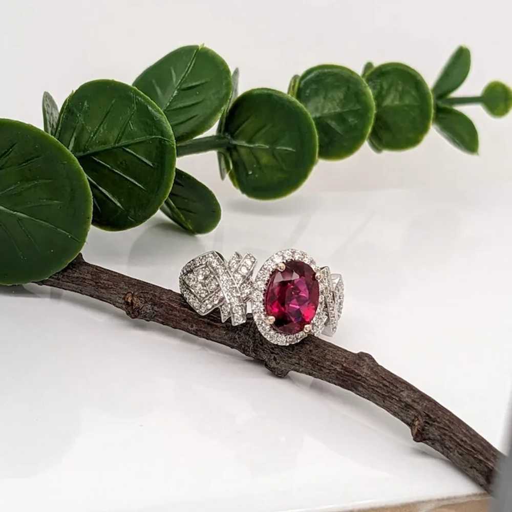 1.2ct Rubellite Tourmaline Ring w Earth Mined Dia… - image 7