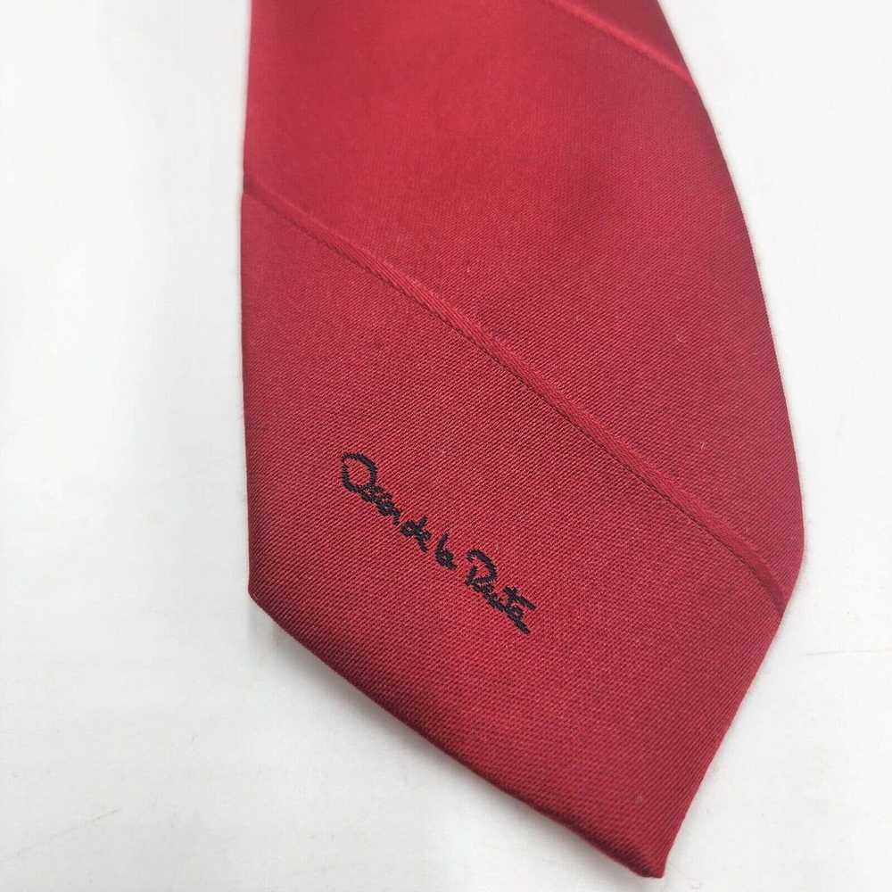 Vintage Oscar de la Renta Couture Tie Maroon Wine… - image 2