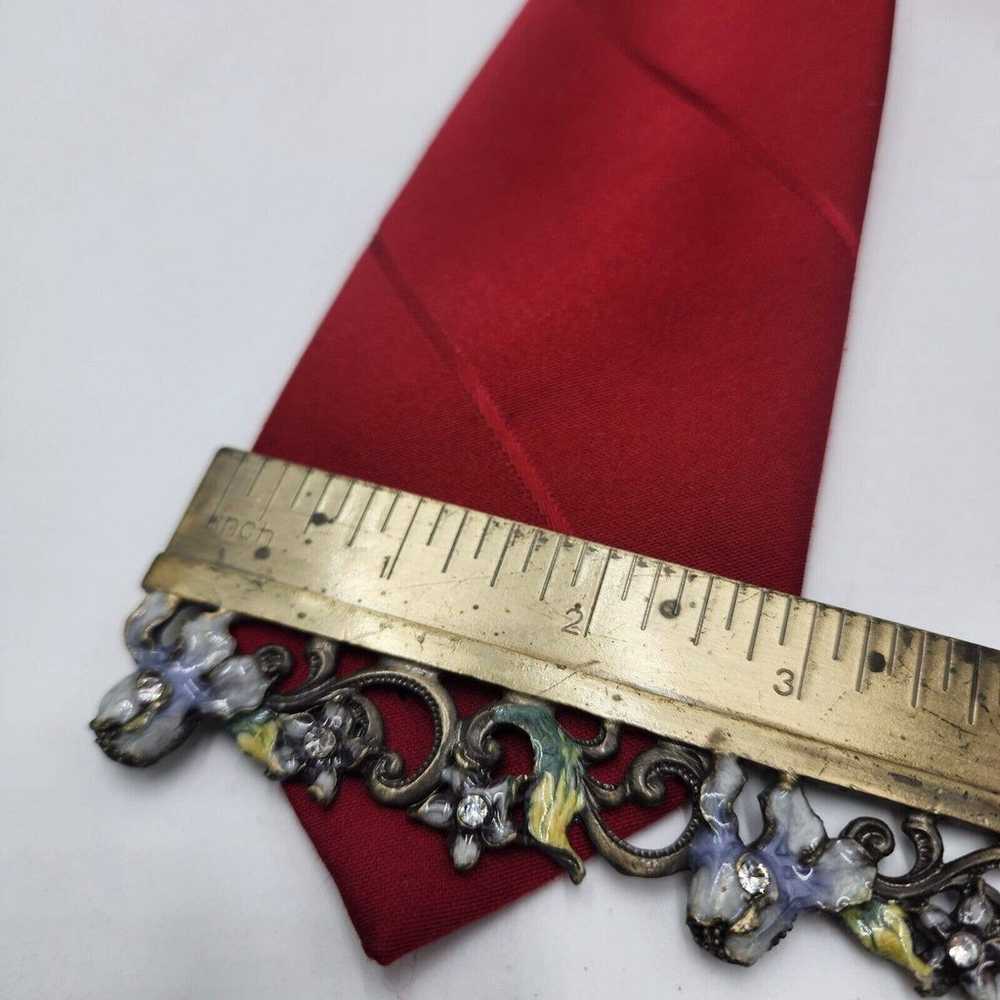 Vintage Oscar de la Renta Couture Tie Maroon Wine… - image 4