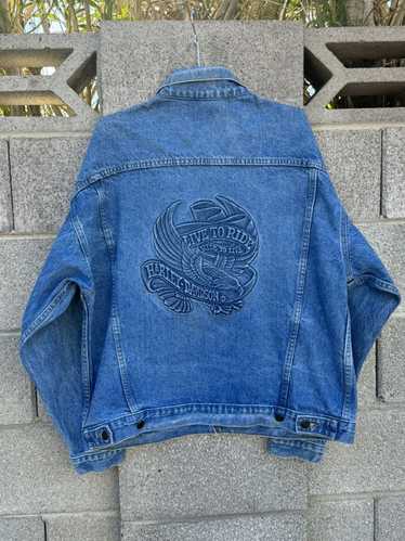 Denim Jacket × Harley Davidson × Vintage Vintage H