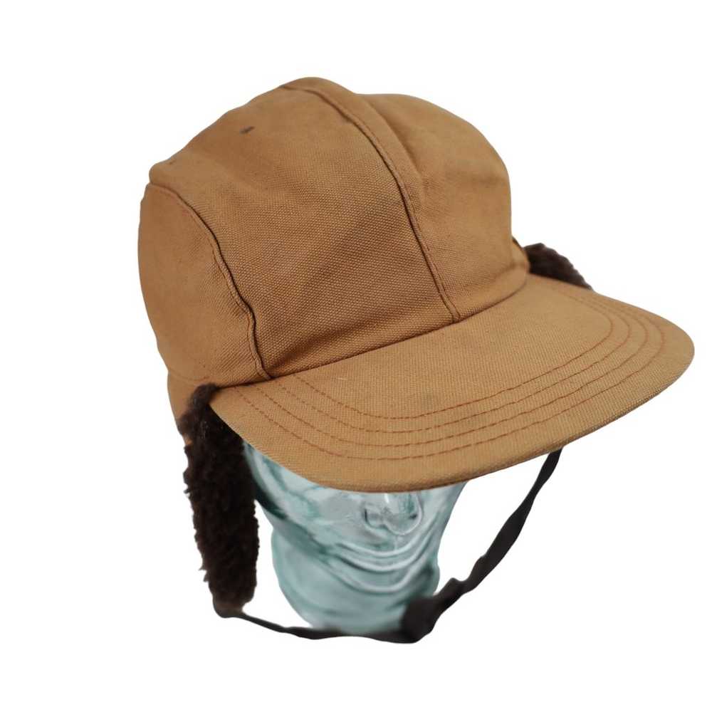 Vintage Canvas Sherpa Lined Snow Cap - image 2