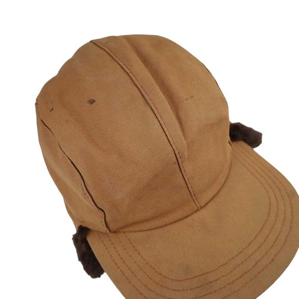 Vintage Canvas Sherpa Lined Snow Cap - image 3