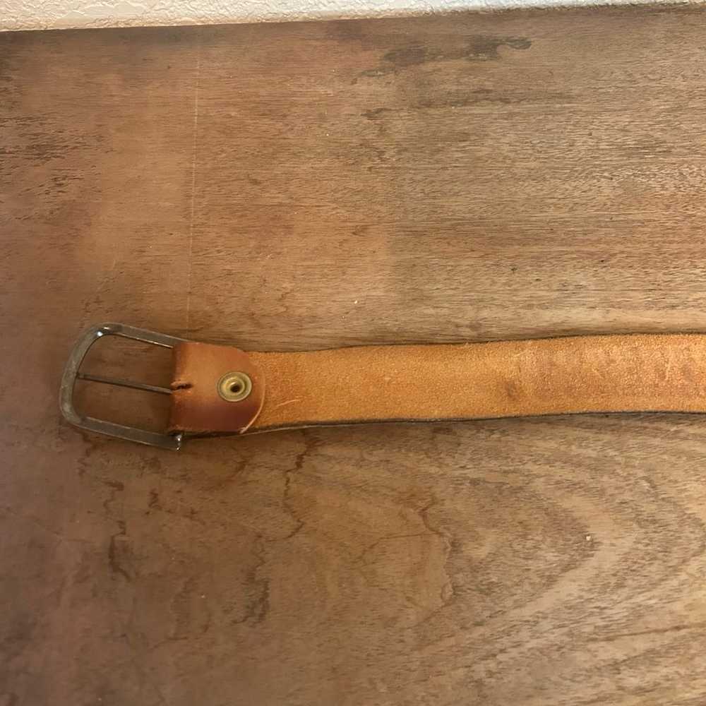 Vintage Handmade unisex leather belt - image 4