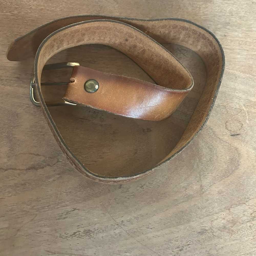 Vintage Handmade unisex leather belt - image 5