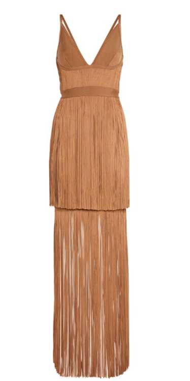 Managed by hewi Herve Leger Toffee Plunging Fringe