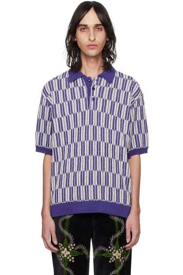 Needles Needles Purple and white stripe polo