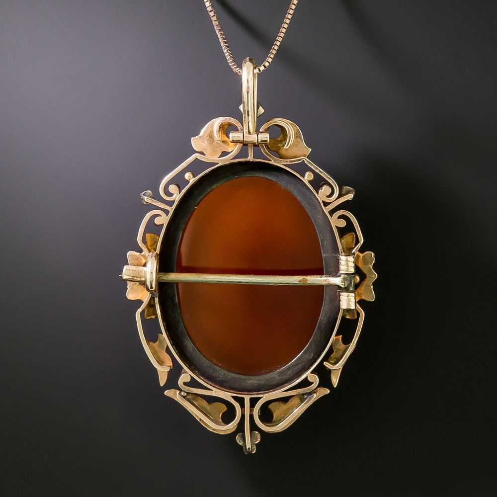 Victorian Carnelian Cameo Pendant/Brooch - image 2