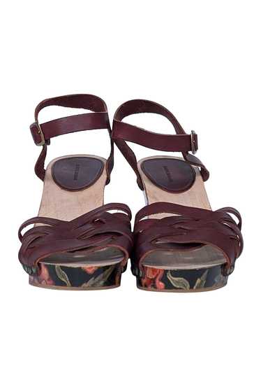 Isabel Marant - Maroon & Floral Print Wooden Strap