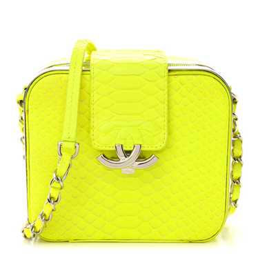 CHANEL Snakeskin Mini CC Box Camera Bag Yellow - image 1