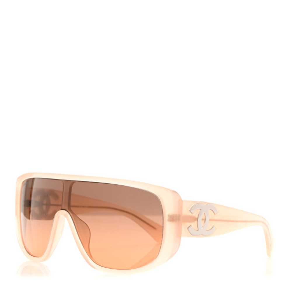 CHANEL Transparent Acetate Shield Sunglasses 5495… - image 1