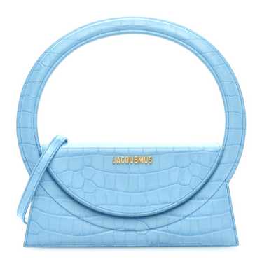 JACQUEMUS Calfskin Crocodile Embossed Le Sac Rond… - image 1