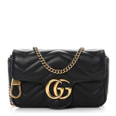 GUCCI Calfskin Matelasse Super Mini GG Marmont Sh… - image 1