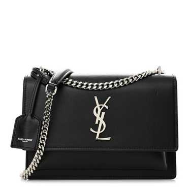 SAINT LAURENT Calfskin Medium Monogram Sunset Bla… - image 1