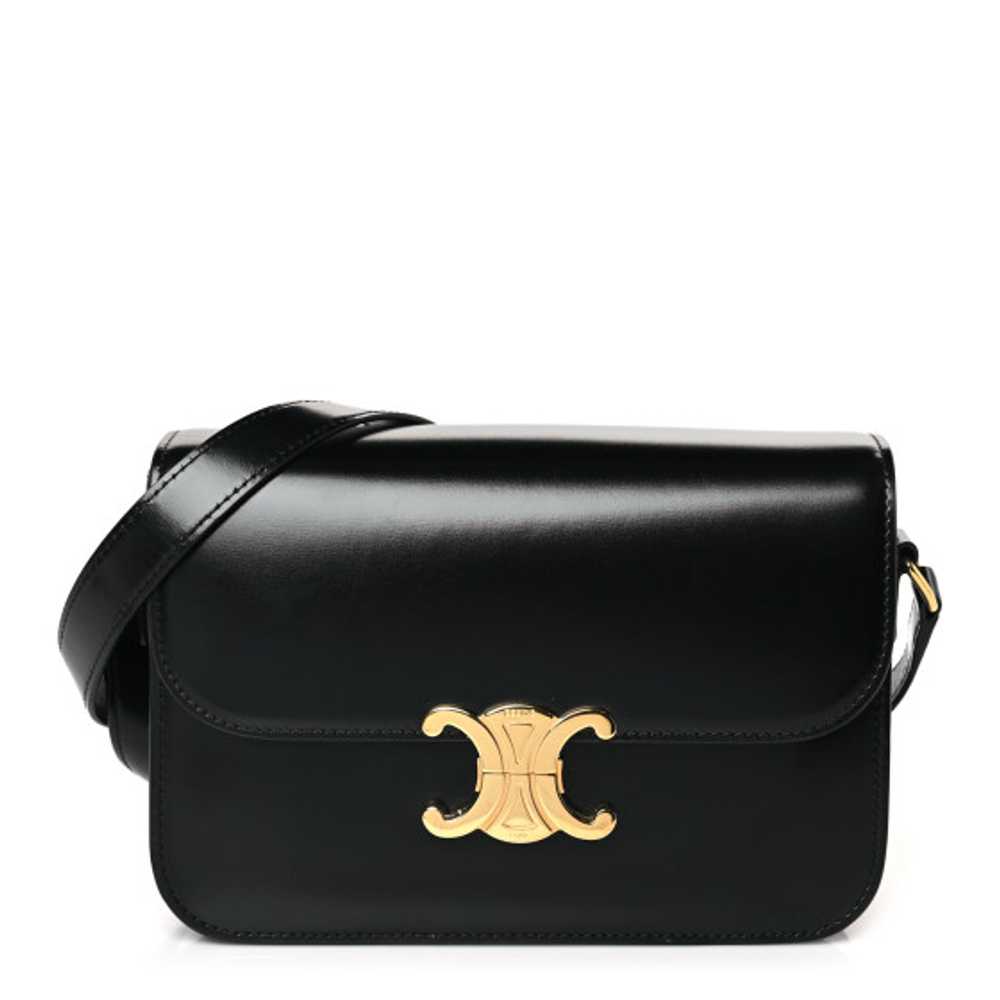 CELINE Shiny Calfskin Medium Triomphe Black - image 1