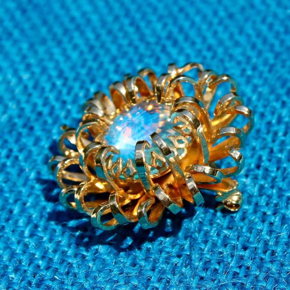 Sarah Coventry Mystic Rivoli Blue Brooch 1969 - image 1