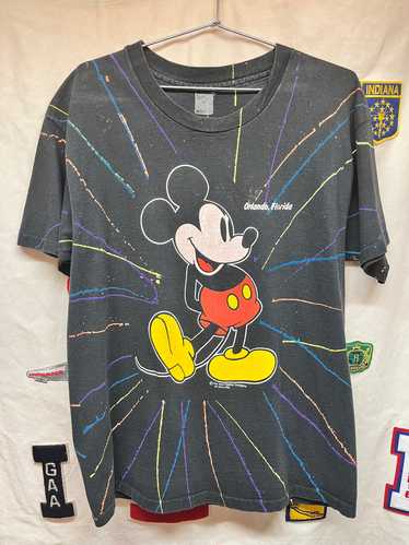 Vintage Mickey Mouse Disney All Over Print Splatt… - image 1