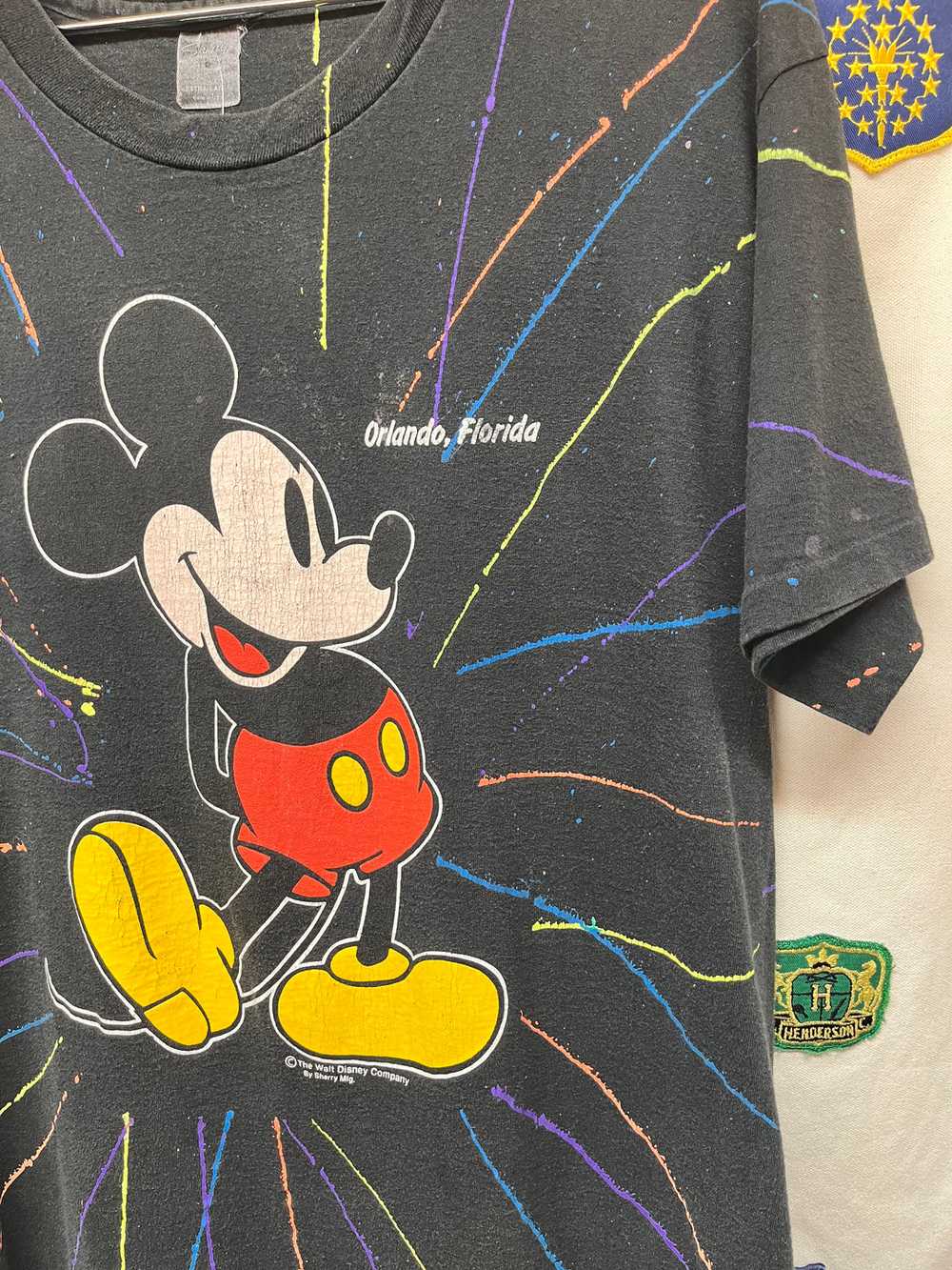 Vintage Mickey Mouse Disney All Over Print Splatt… - image 2