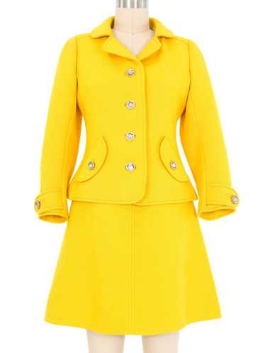 1960s Courreges Yellow Skirt Suit