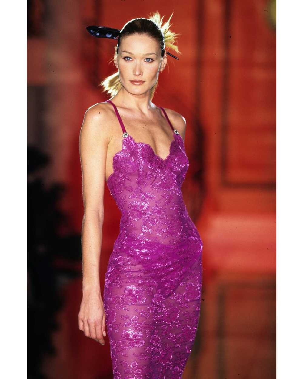 S/S 1996 Metallic Pink Lace Gown and Purse Set - image 10