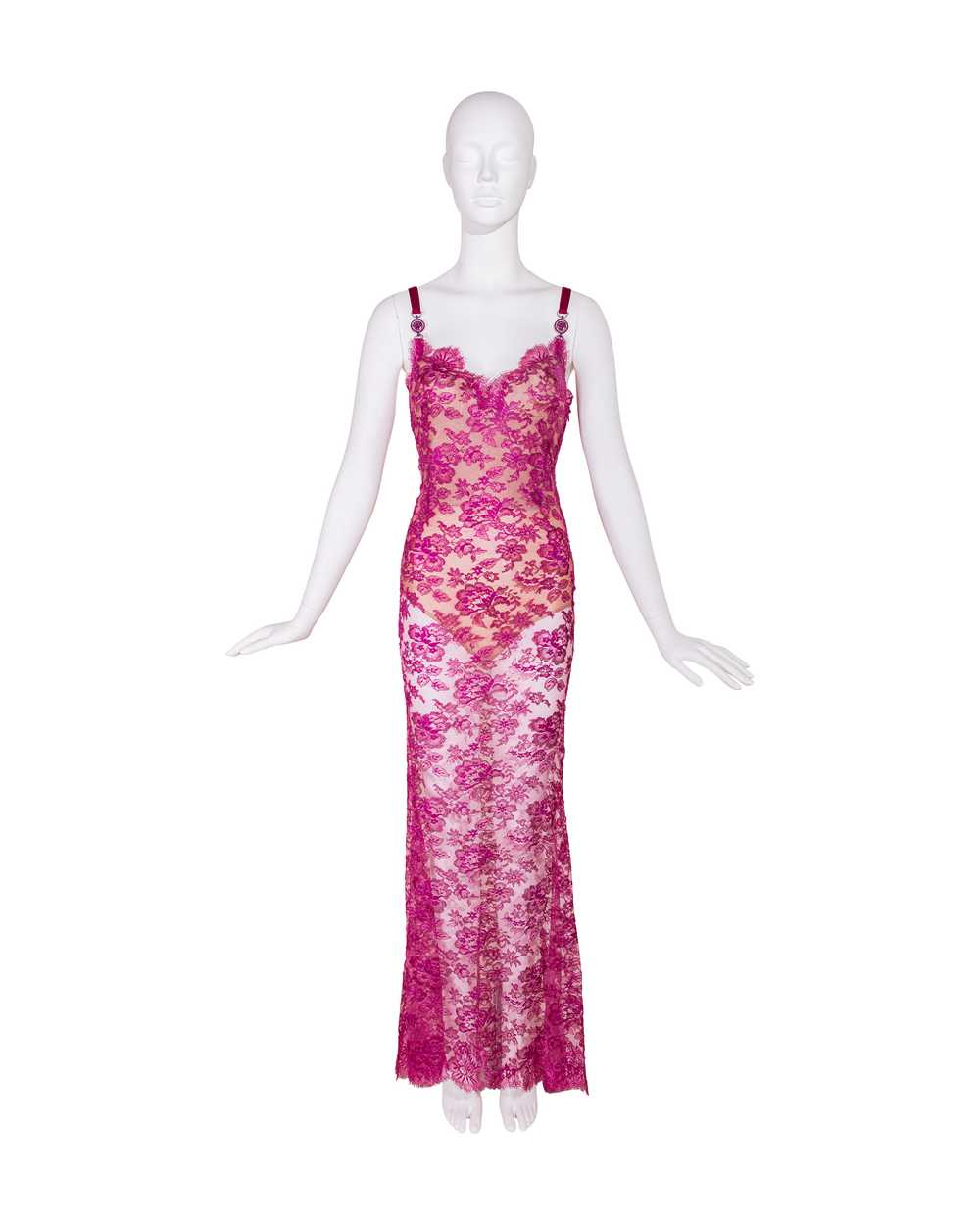 S/S 1996 Metallic Pink Lace Gown and Purse Set - image 11