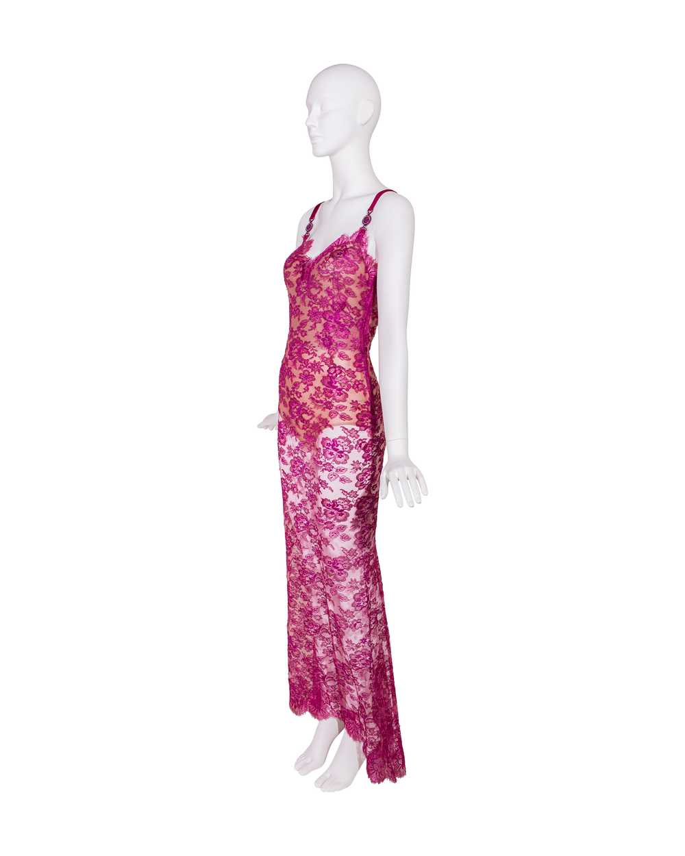 S/S 1996 Metallic Pink Lace Gown and Purse Set - image 4