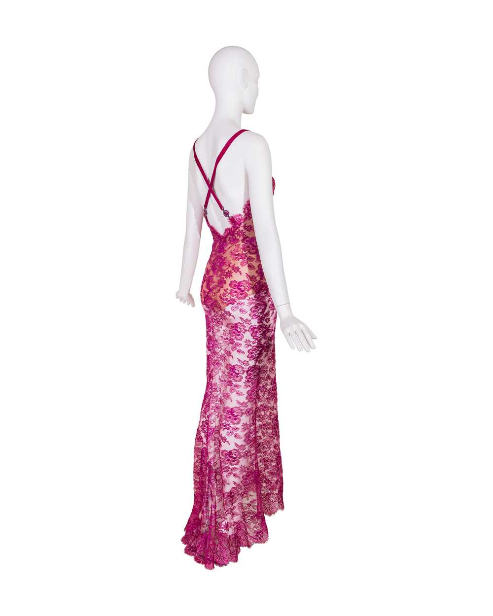 S/S 1996 Metallic Pink Lace Gown and Purse Set - image 8