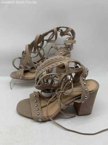 Gianni Bini Womens Beige Leather Sandals Size 8 M