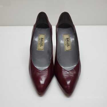 Bally Vintage Burgundy Leather Heels WM Size 8 M - image 1