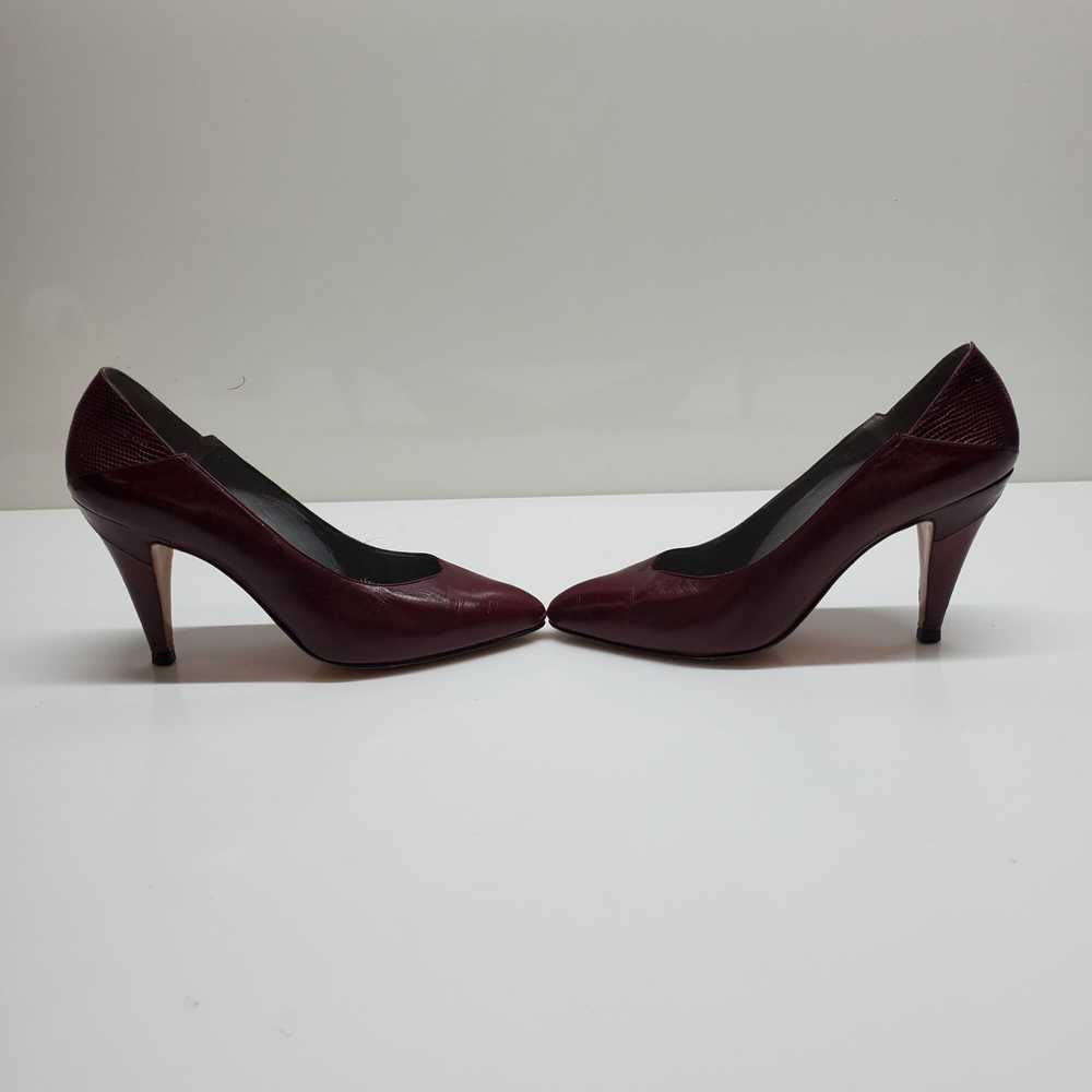 Bally Vintage Burgundy Leather Heels WM Size 8 M - image 3