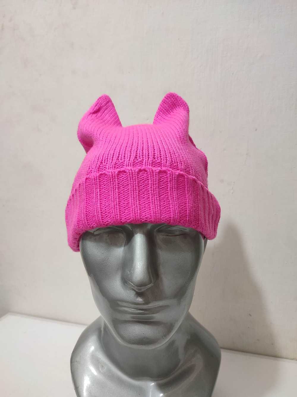 Other × Streetwear Pink Bunny Ear Devil Horns Bea… - image 1