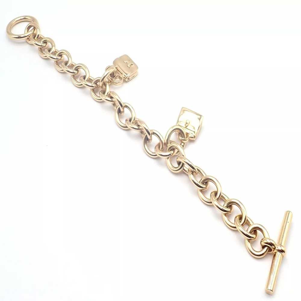 Hermes 18k Yellow Gold Heavy Link Toggle With Two… - image 10