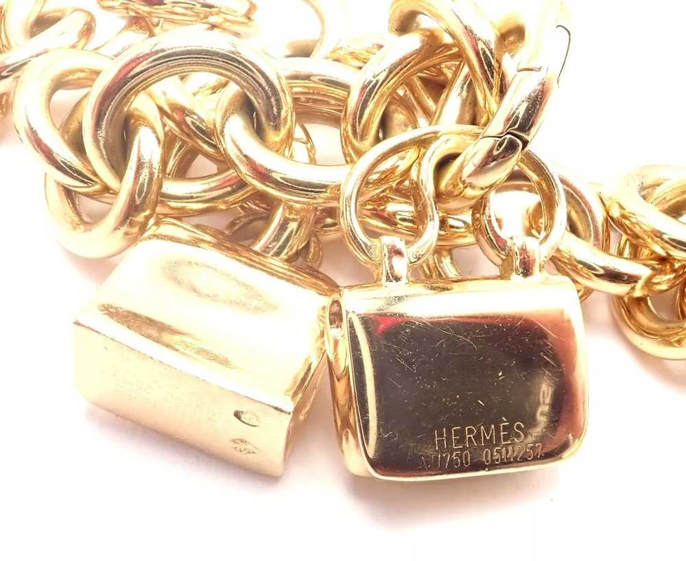 Hermes 18k Yellow Gold Heavy Link Toggle With Two… - image 6