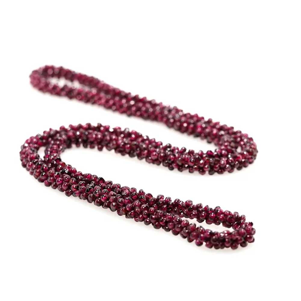 Vintage 1980s Long Single Strand Almandine Garnet… - image 2