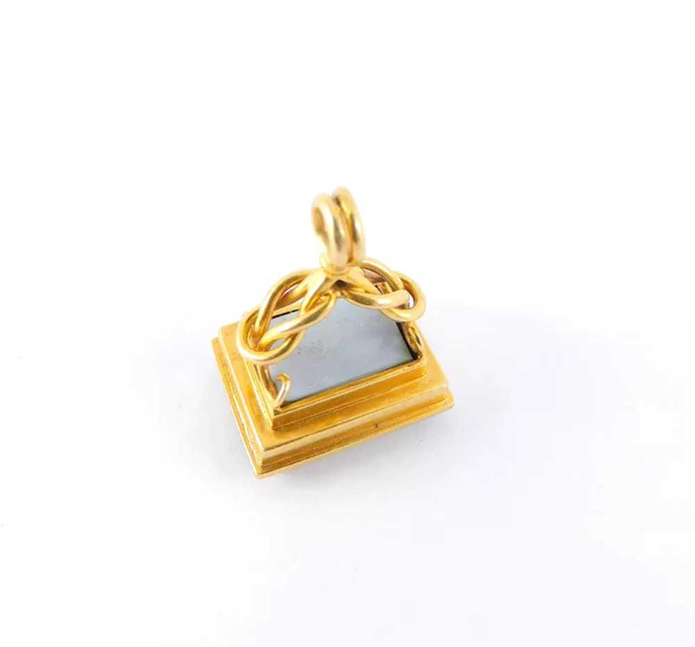 Antique GEORGIAN 18ct Gold Charm FOB Pendant Sard… - image 10