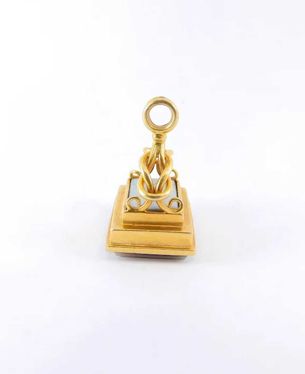 Antique GEORGIAN 18ct Gold Charm FOB Pendant Sard… - image 12