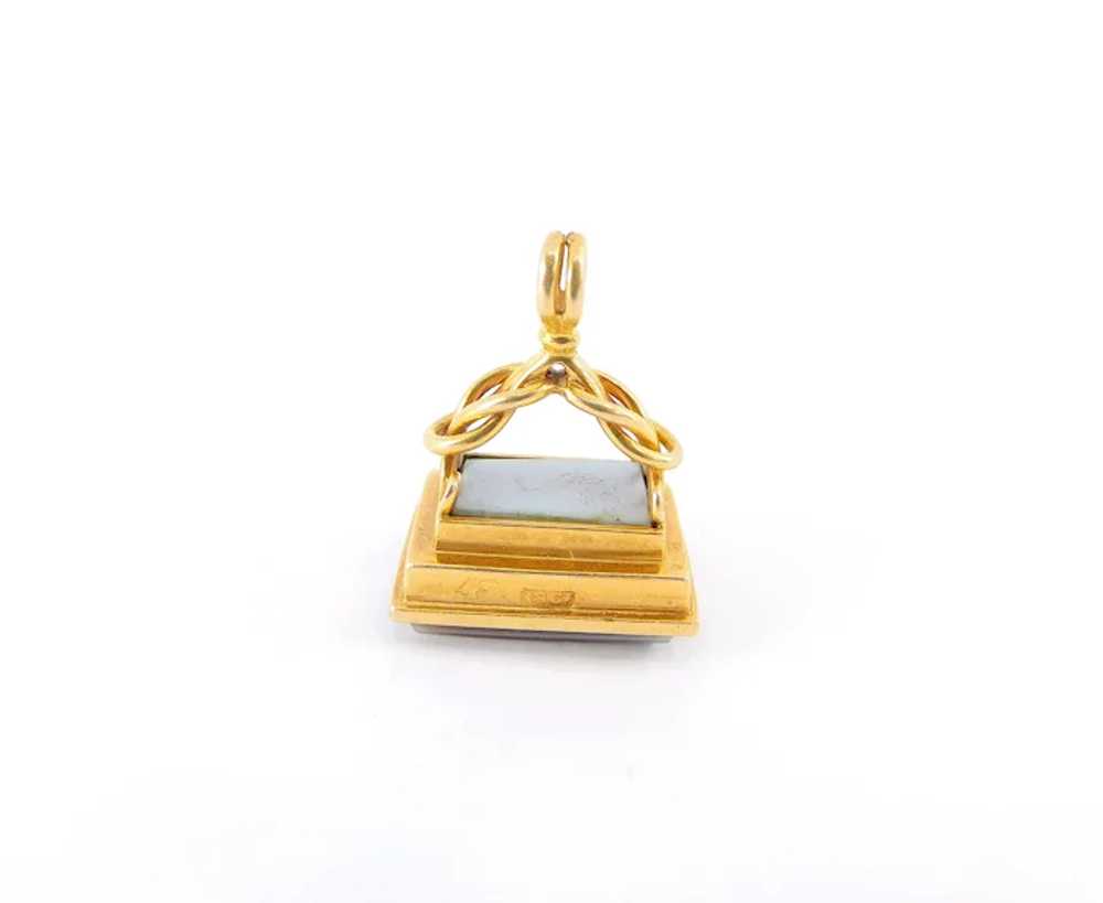 Antique GEORGIAN 18ct Gold Charm FOB Pendant Sard… - image 6