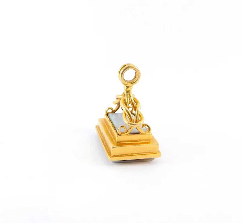 Antique GEORGIAN 18ct Gold Charm FOB Pendant Sard… - image 8