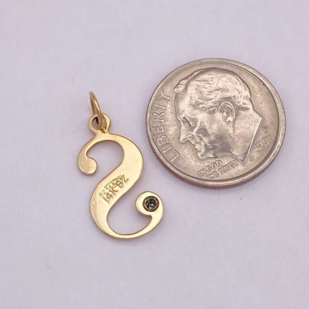 Diamond Accent Letter S Charm or Pendant 14K Gold - image 2