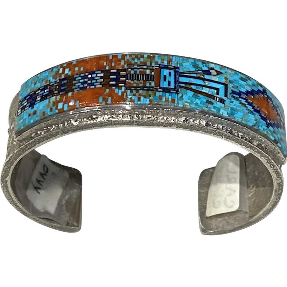 Navajo Microchip Inlay Mosaic Bracelet - image 1