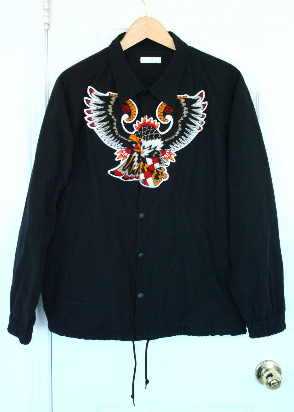 Facetasm FACETASM Black Raglan Varsity Bomber Coa… - image 4