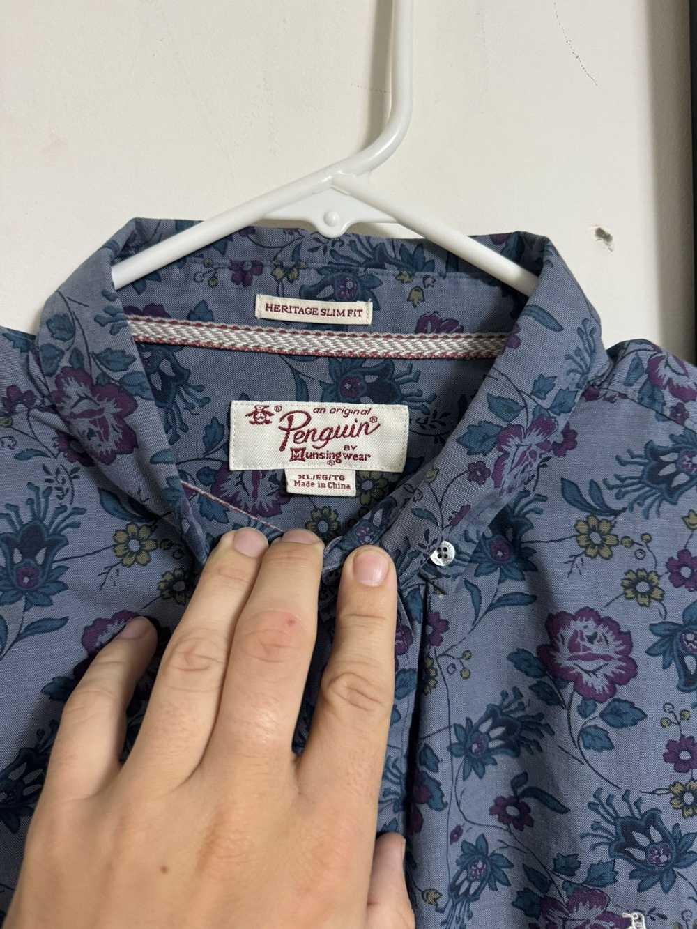 Original Penguin Vintage Penguin Floral Button Do… - image 3