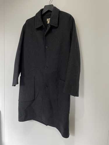 Hermes VINTAGE HERMÈS CHARCOAL WOOL COAT