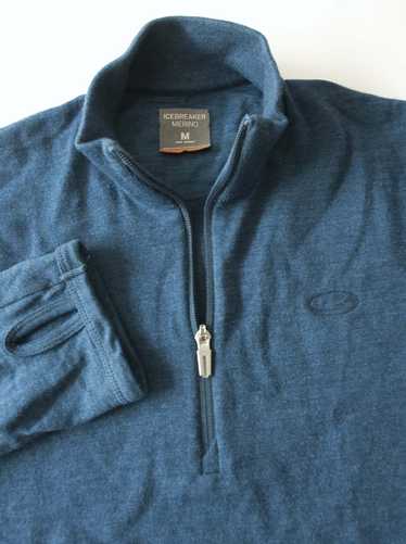 Ice Breaker Icebreaker Sweater 1/3 Zip Size M Blue