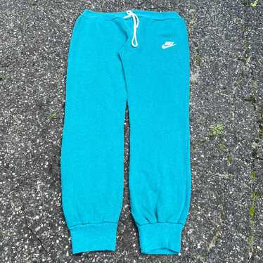 Streetwear × Vintage Vintage 70s Nike teal jogger… - image 1