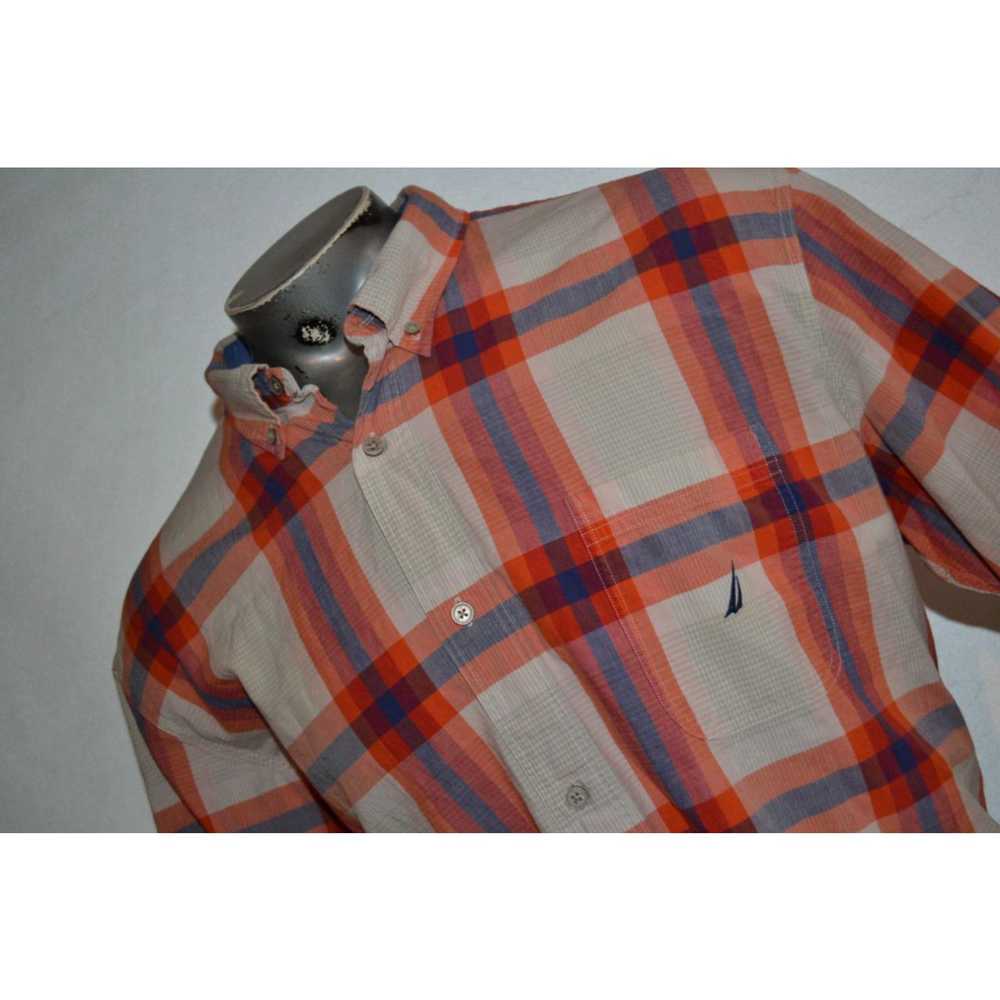 Nautica 35947 Nautica Dress Shirt Red Blue Pink P… - image 1