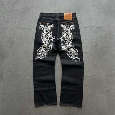 Ed Hardy × Jnco × Vintage Vintage Y2K Baggy Ed Ha… - image 1